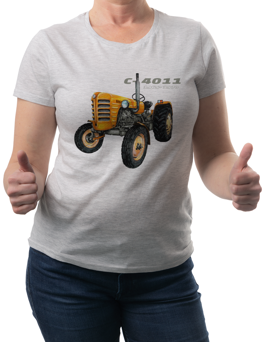 Ursus C-4011 — koszulka (Kolor koszulki: jasnoszary melanż; Rozmiar: L (damska); Rodzaj nadruku: Ursus C-4011)