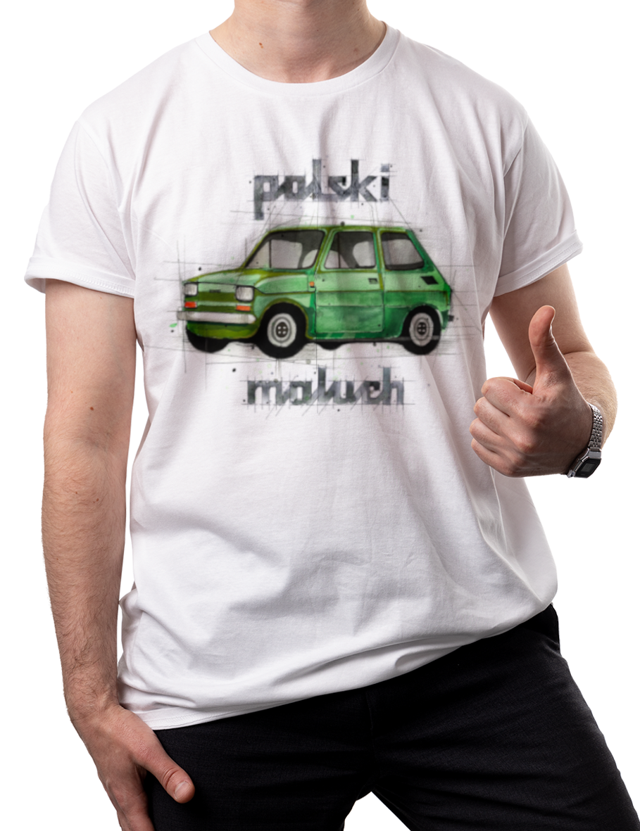 Maluch — koszulka (Kolor koszulki: biały; Rozmiar: XXL (męska); Rodzaj nadruku: Maluch)