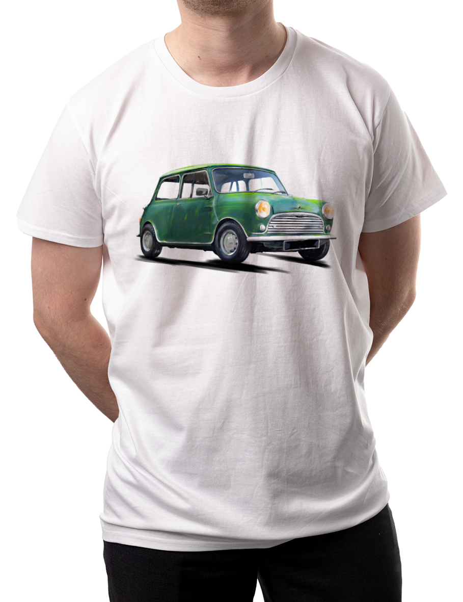 Mini — koszulka (Kolor koszulki: biały; Rozmiar: XXL (męska); Rodzaj nadruku: Mini)