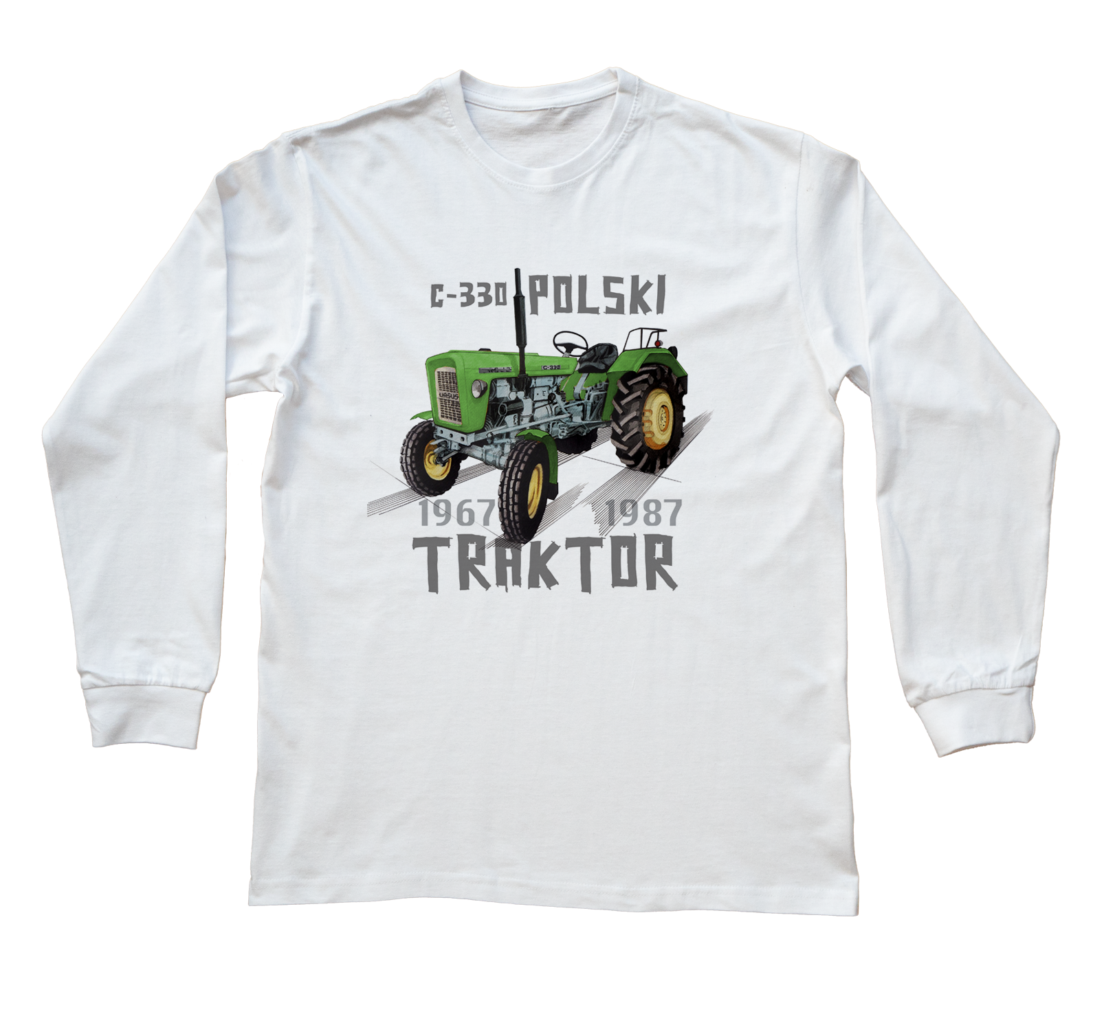 Ursus C-330 — bluzka z długim rękawem (Rozmiar: XL (dorosła); Kolor koszulki: biały; Rodzaj nadruku: Ursus C-330)