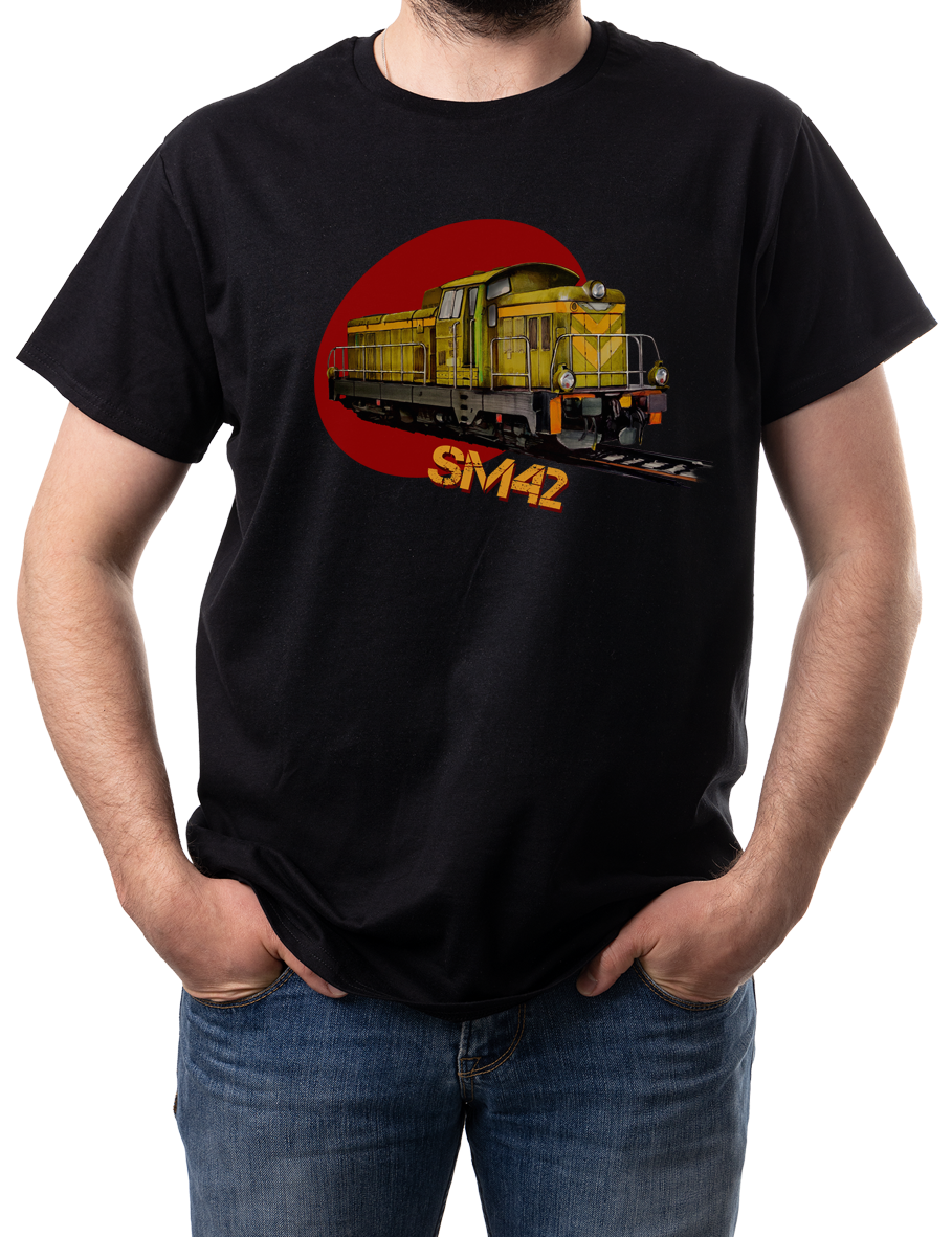 SM42 Stonka — koszulka (Kolor koszulki: czarny; Rozmiar: 3XL (męska); Rodzaj nadruku: SM42 Stonka)