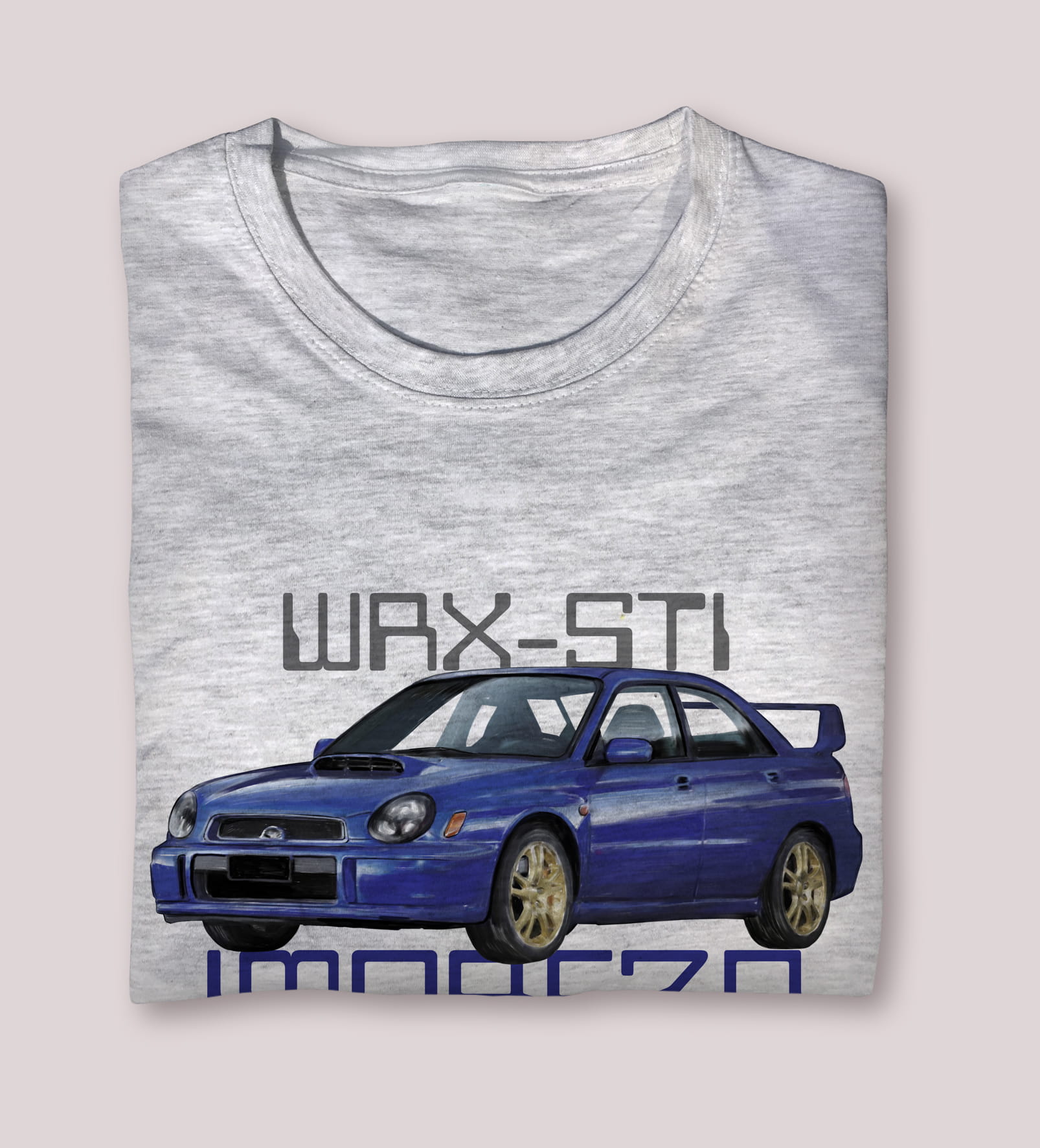 Subaru — koszulka (Kolor koszulki: jasnoszary melanż; Rozmiar: 4XL (męska); Rodzaj nadruku: Subaru)