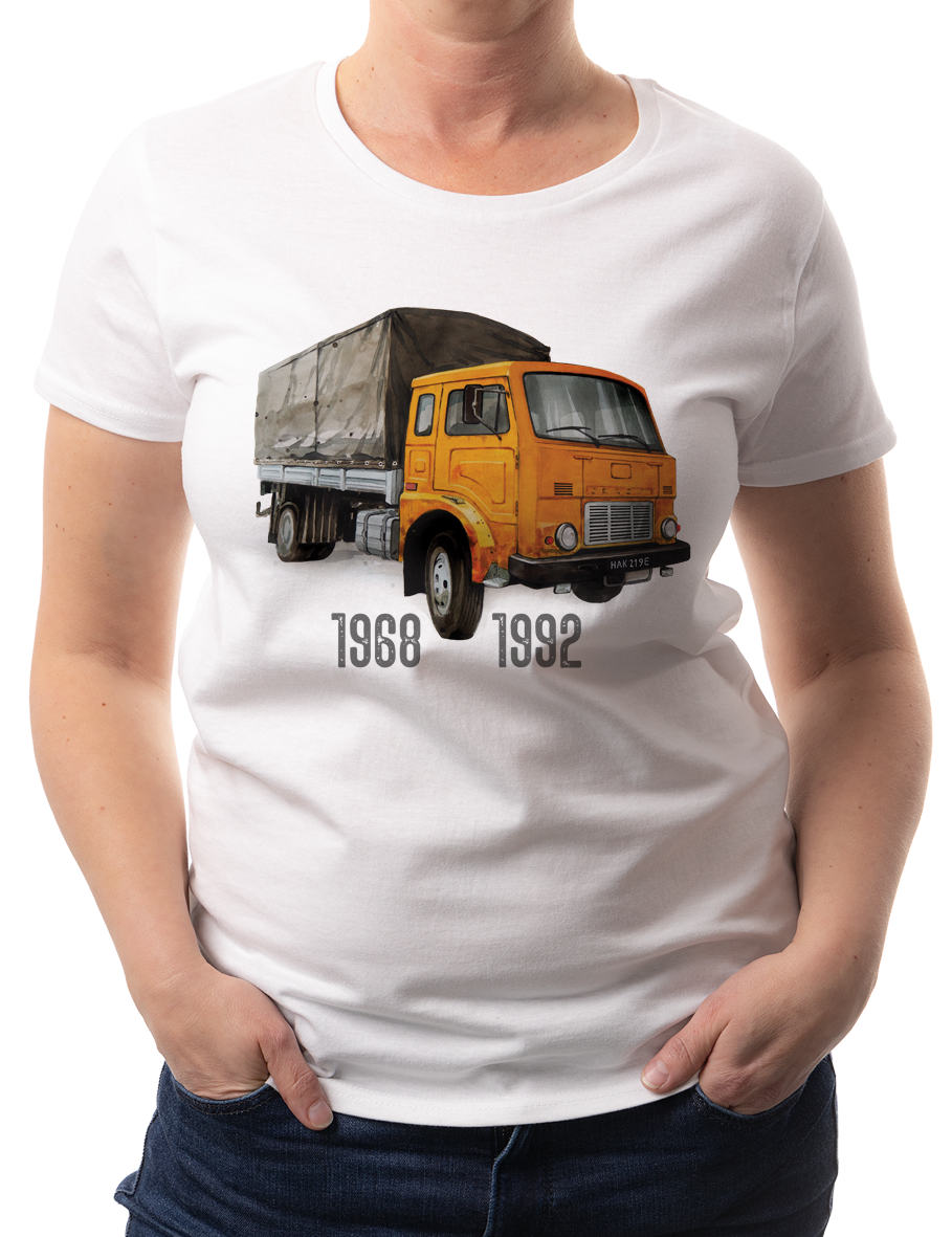 Jelcz — koszulka (Kolor koszulki: biały; Rozmiar: XXL (damska); Rodzaj nadruku: Jelcz)