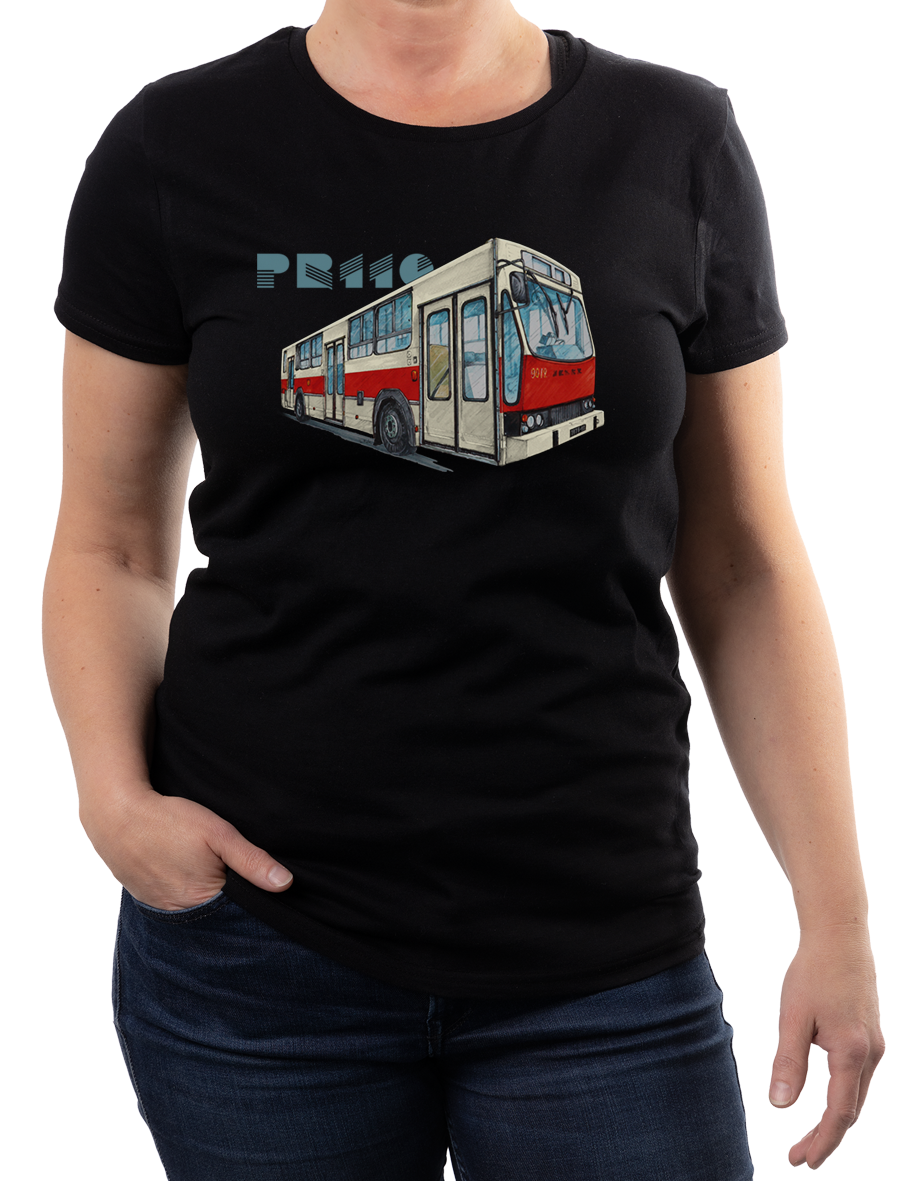 Jelcz PR110 — koszulka (Kolor koszulki: czarny; Rozmiar: L (damska); Rodzaj nadruku: Jelcz PR110)
