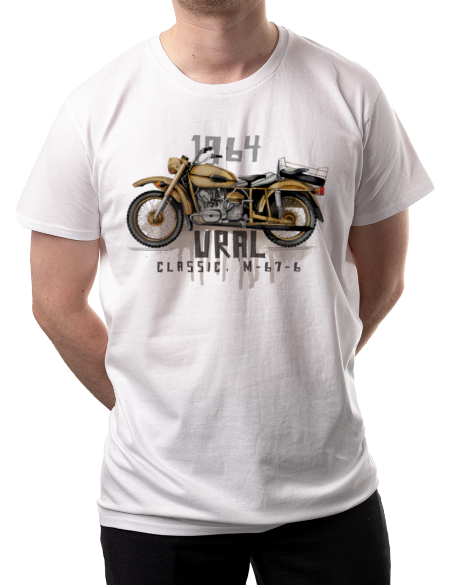 Ural — koszulka (Kolor koszulki: biały; Rozmiar: 5XL (męska); Rodzaj nadruku: Ural)