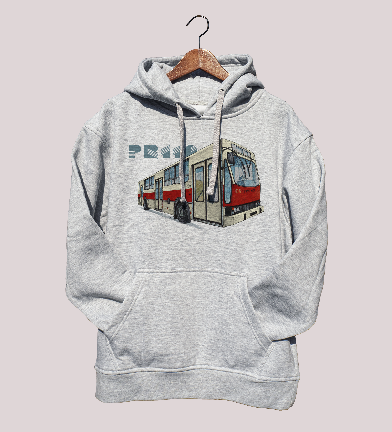 Jelcz PR110 — bluza (Rozmiar: XS; Kolor bluzy: szary; Rodzaj nadruku: Jelcz PR110)