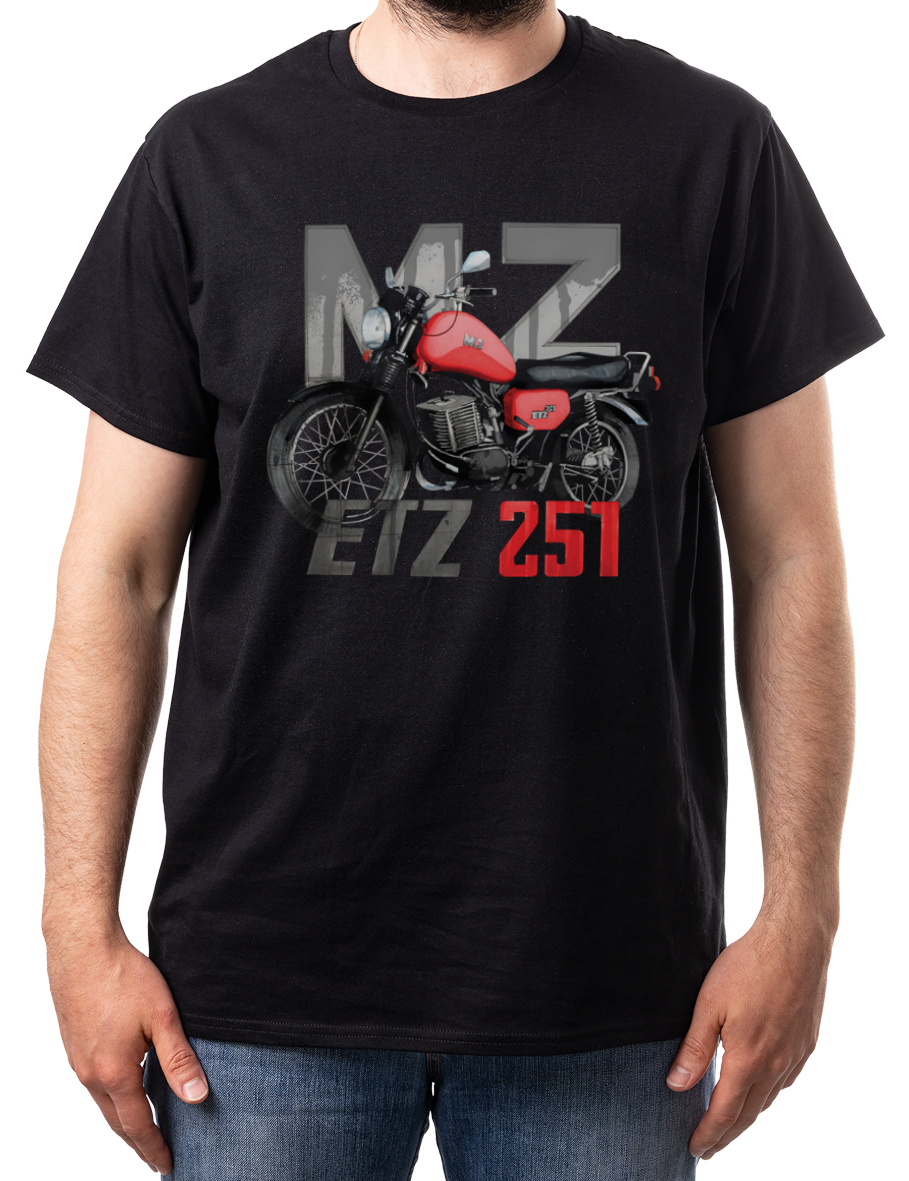 MZ ETZ 251 — koszulka (Kolor koszulki: czarny; Rozmiar: XXL (męska); Rodzaj nadruku: MZ ETZ 251)