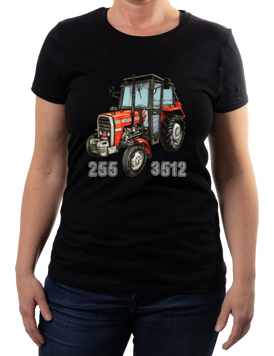 Massey Ferguson — koszulka (Kolor koszulki: czarny; Rozmiar: XL (damska); Rodzaj nadruku: Massey Ferguson)