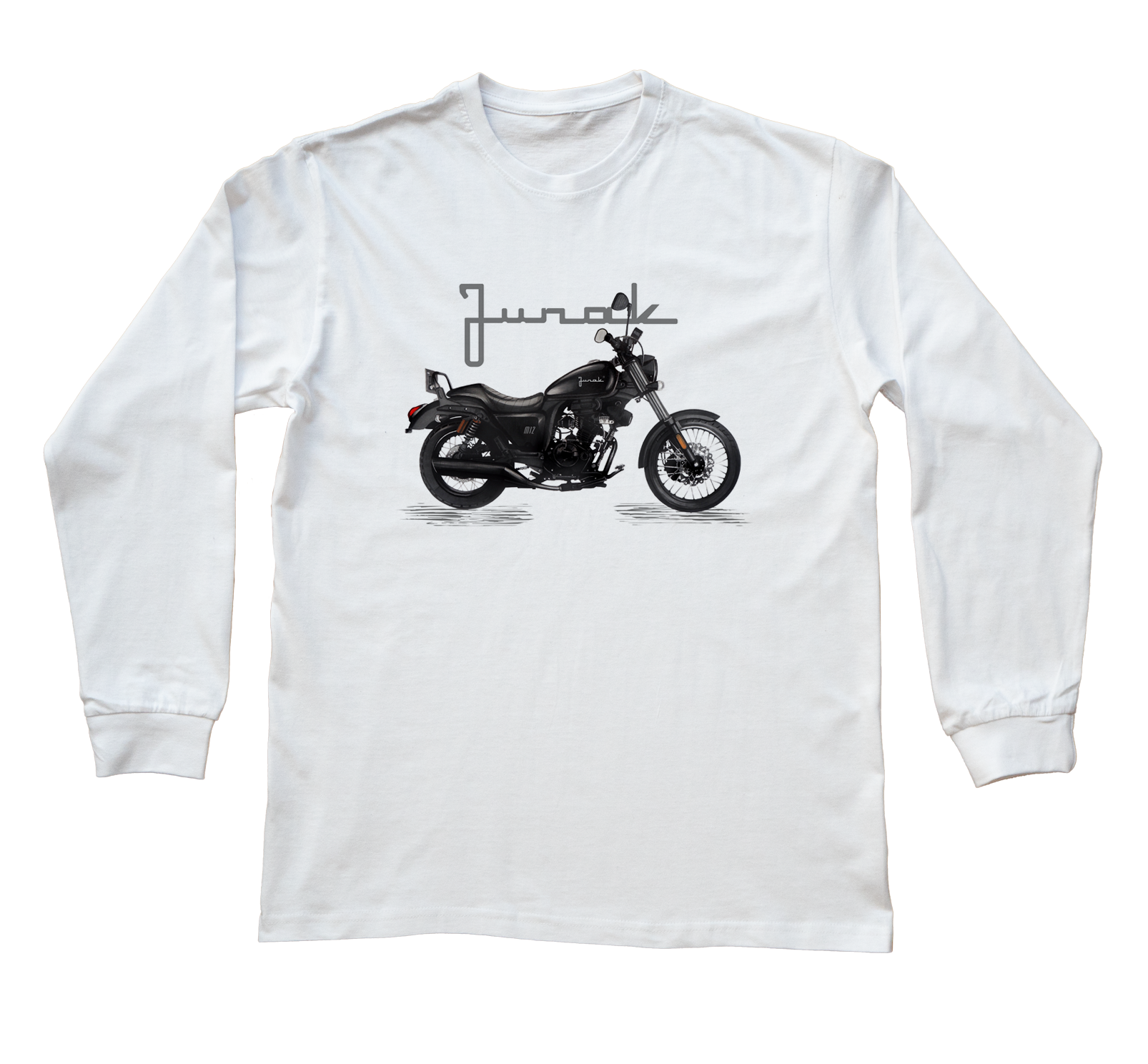 Junak M12 — bluzka z długim rękawem (Rozmiar: 3XL (dorosła); Kolor koszulki: biały; Rodzaj nadruku: Junak M12)