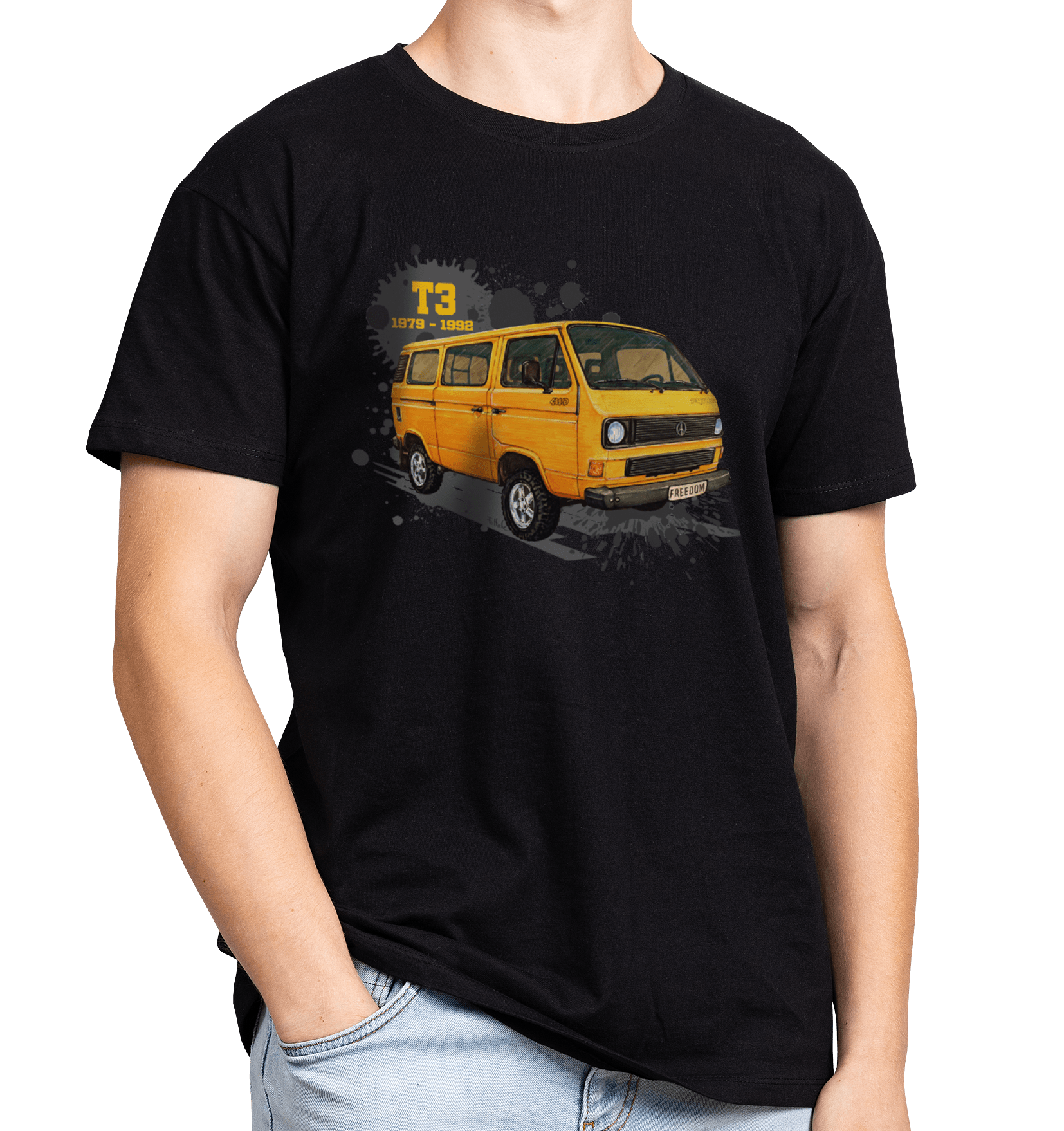 VW T3 — koszulka (Kolor koszulki: czarny; Rozmiar: 5 - 6 lat; Rodzaj nadruku: VW T3)