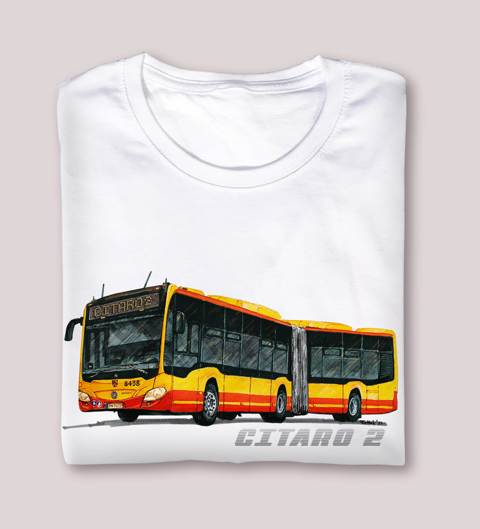 Mercedes-Benz Citaro — koszulka (Kolor koszulki: biały; Rozmiar: 12 - 14 lat; Rodzaj nadruku: Mercedes-Benz Citaro)