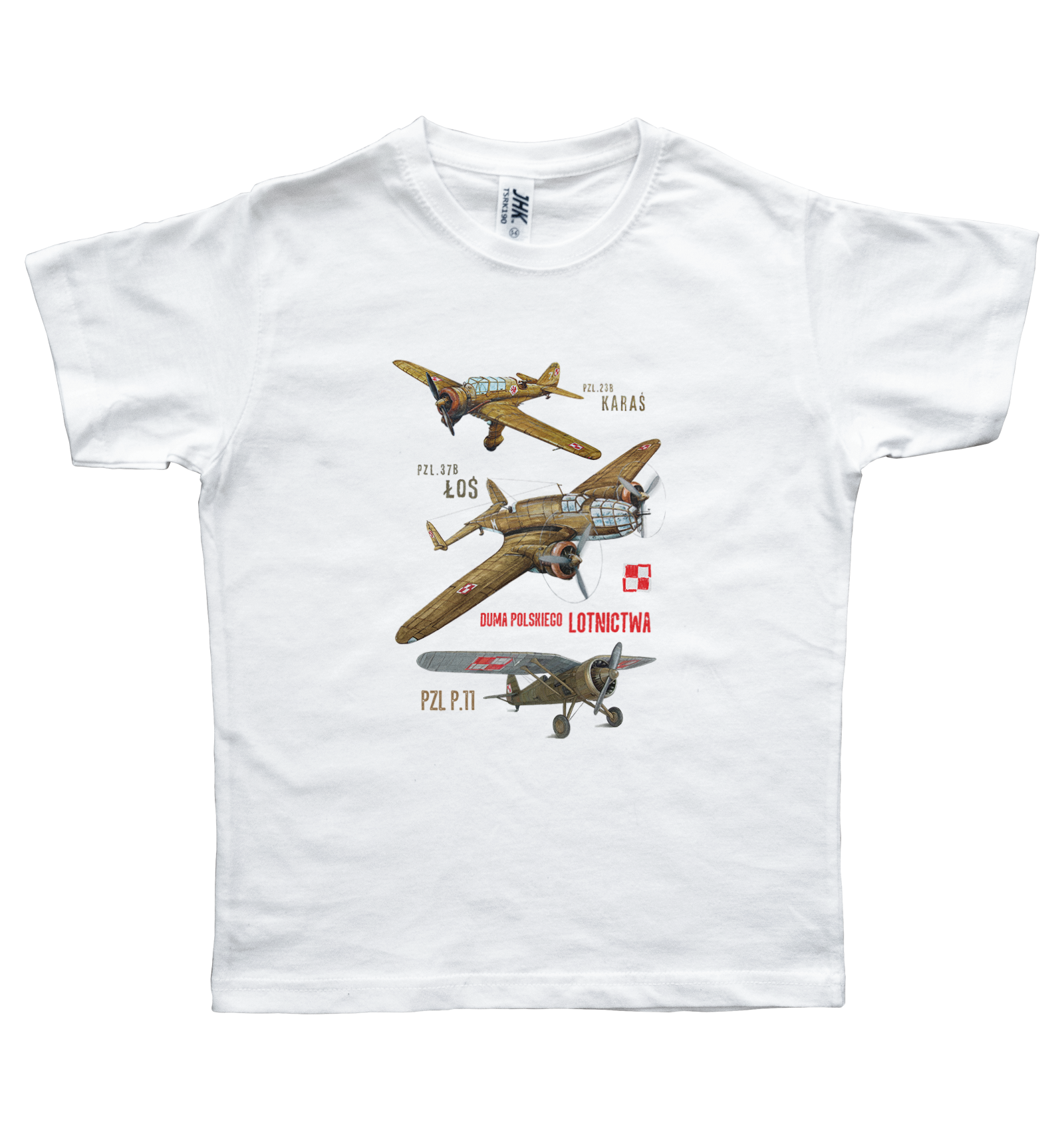 Koszulka dla fana samolotów (Kolor koszulki: biały; Rozmiar: 12 - 14 lat; Rodzaj nadruku: LOTMIX)