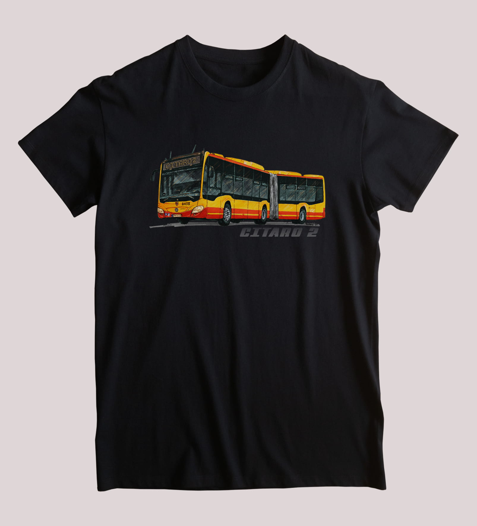 Mercedes-Benz Citaro — koszulka (Kolor koszulki: czarny; Rozmiar: 7 - 8 lat; Rodzaj nadruku: Mercedes-Benz Citaro)