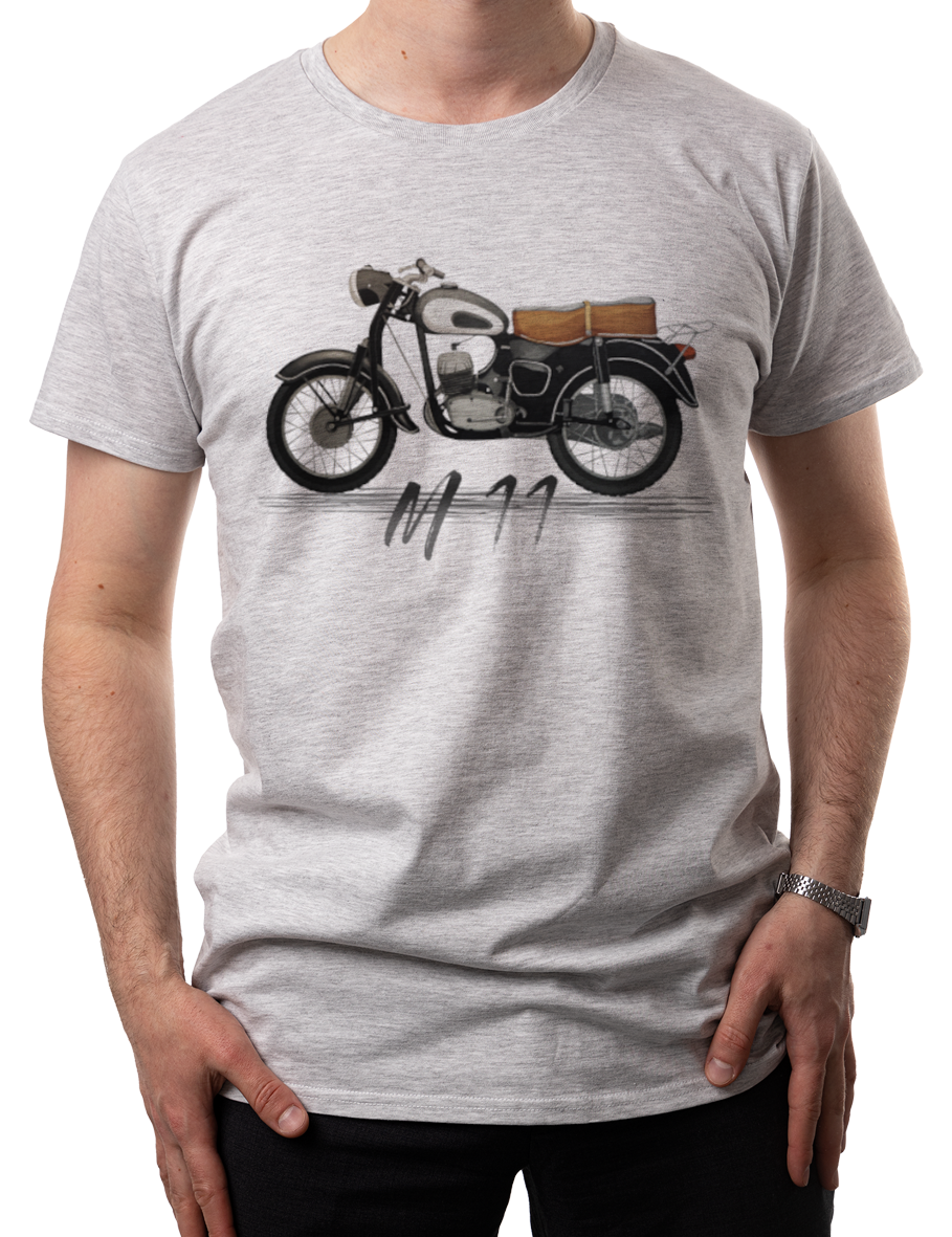 SHL M11 — koszulka (Kolor koszulki: jasnoszary melanż; Rozmiar: 5XL (męska); Rodzaj nadruku: SHL)