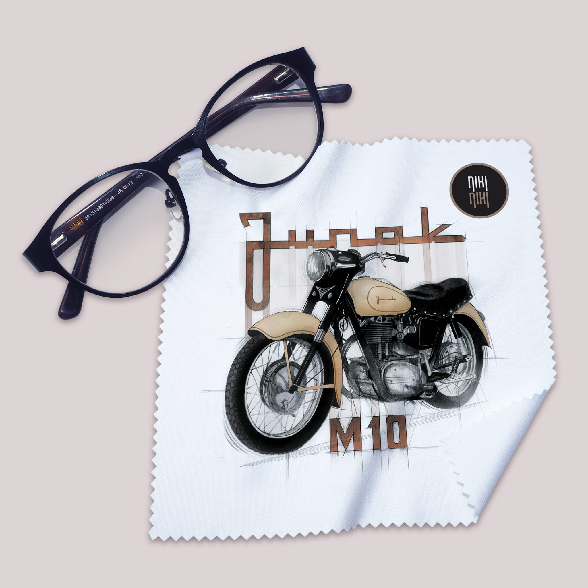 Junak M10 — ściereczka (Kolor nadruku: beżowy; Rodzaj nadruku: Junak M10)