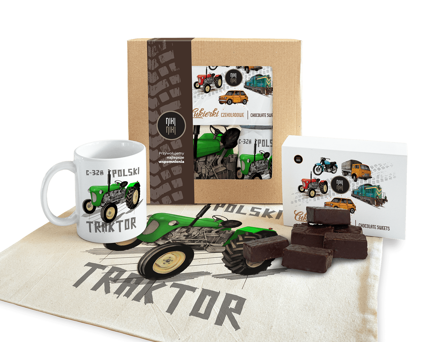 Ursus C-328 — paczka (Zawartość paczki: koszulka - torba - kubek - słodycze; Rozmiar koszulki / bluzy: 7 - 8 lat; Kolor koszulki / bluzy: czarny; Rodz