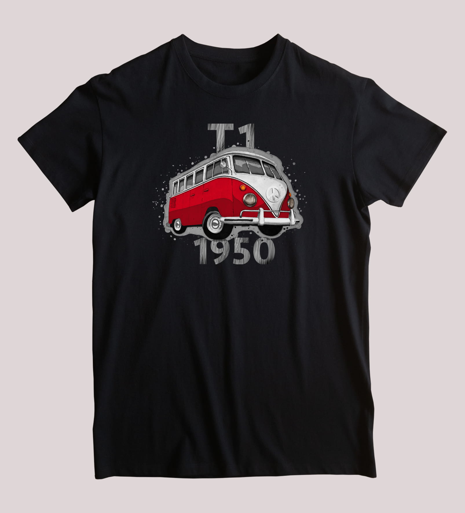 VW T1 — koszulka (Kolor koszulki: czarny; Rozmiar: 5XL (męska); Rodzaj nadruku: VW T1)