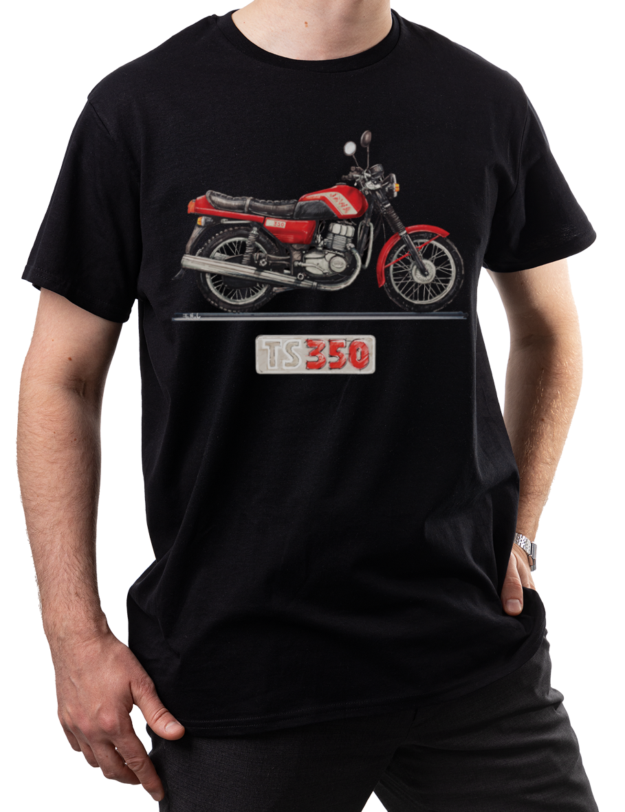 Jawa — koszulka (Kolor koszulki: czarny; Rozmiar: 5XL (męska); Rodzaj nadruku: Jawa)