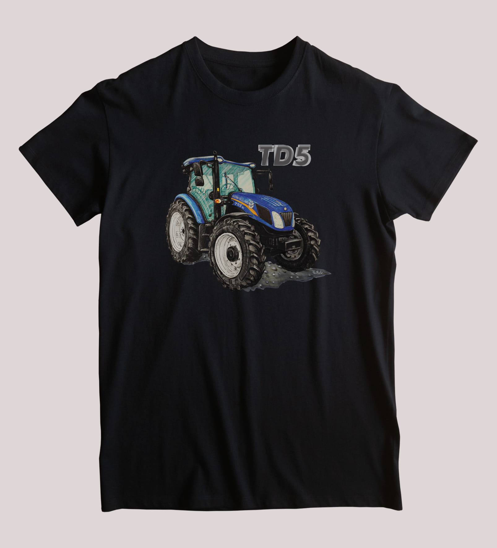 New Holland — koszulka (Kolor koszulki: czarny; Rozmiar: 12 - 14 lat; Rodzaj nadruku: New Holland)