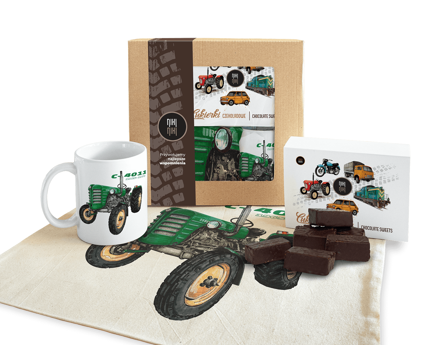 Ursus C-4011 — paczka (Zawartość paczki: bluza, torba, kubek, słodycze; Rozmiar koszulki / bluzy: L; Kolor koszulki / bluzy: czarny; Rodzaj nadruku: U