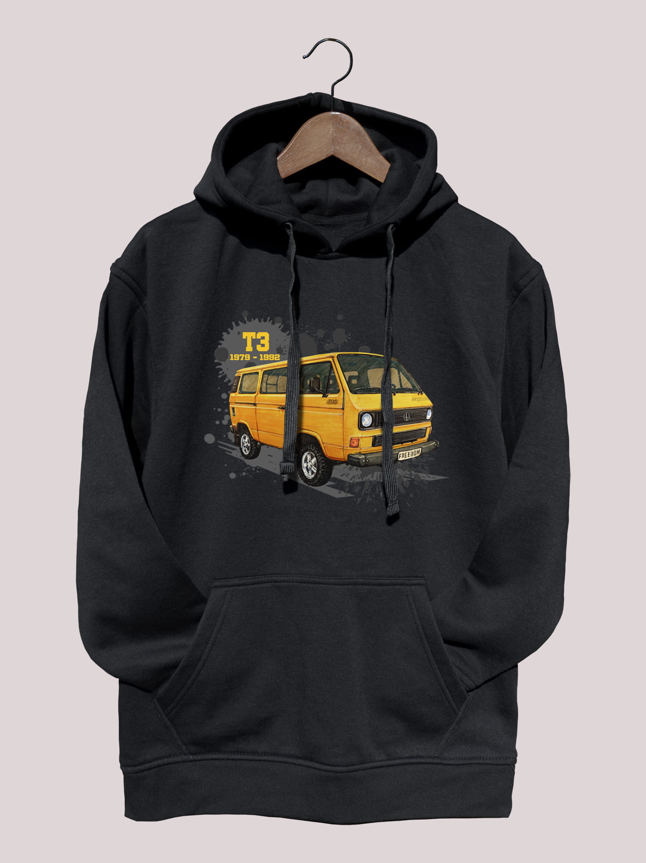 VW T3 — bluza (Rozmiar: S; Kolor bluzy: czarny; Rodzaj nadruku: VW T3)