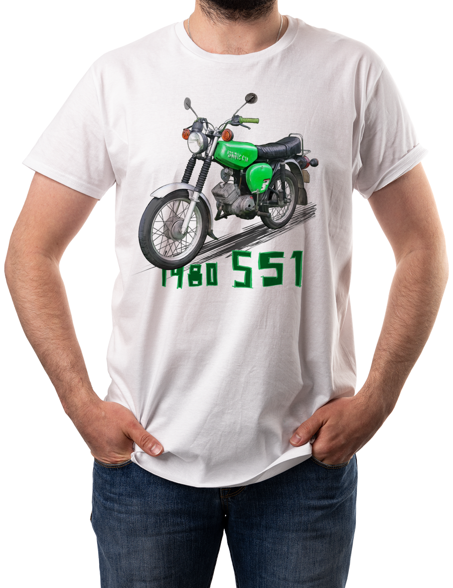 Simson — koszulka (Kolor koszulki: biały; Rozmiar: 4XL (męska); Rodzaj nadruku: Simson)