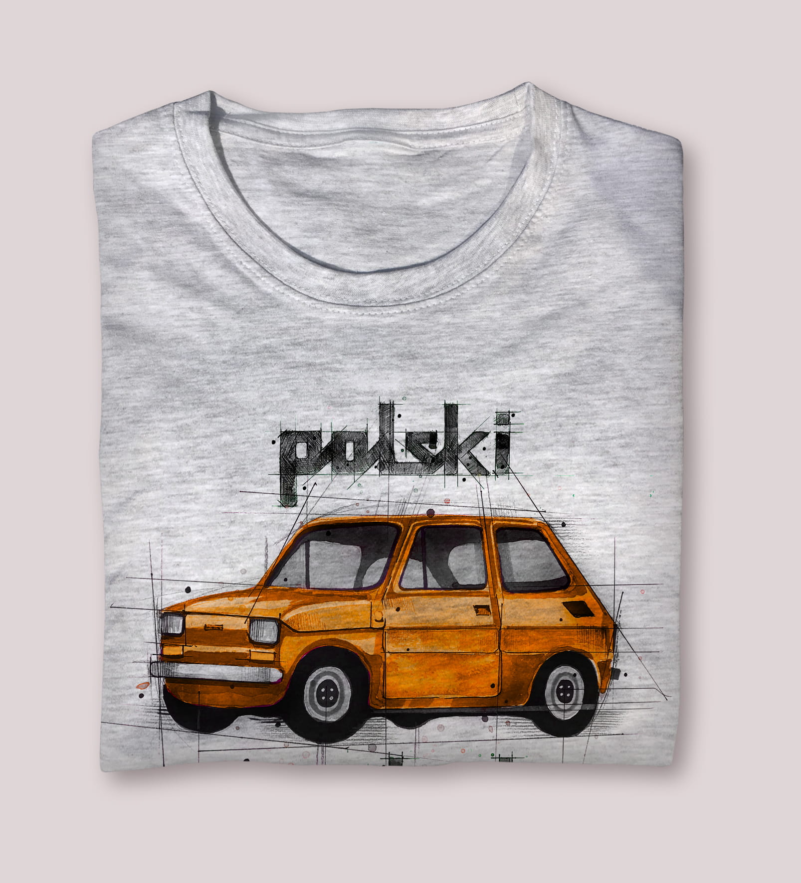 Maluch — koszulka (Kolor koszulki: jasnoszary melanż; Rozmiar: 9 - 11 lat; Rodzaj nadruku: Maluch)