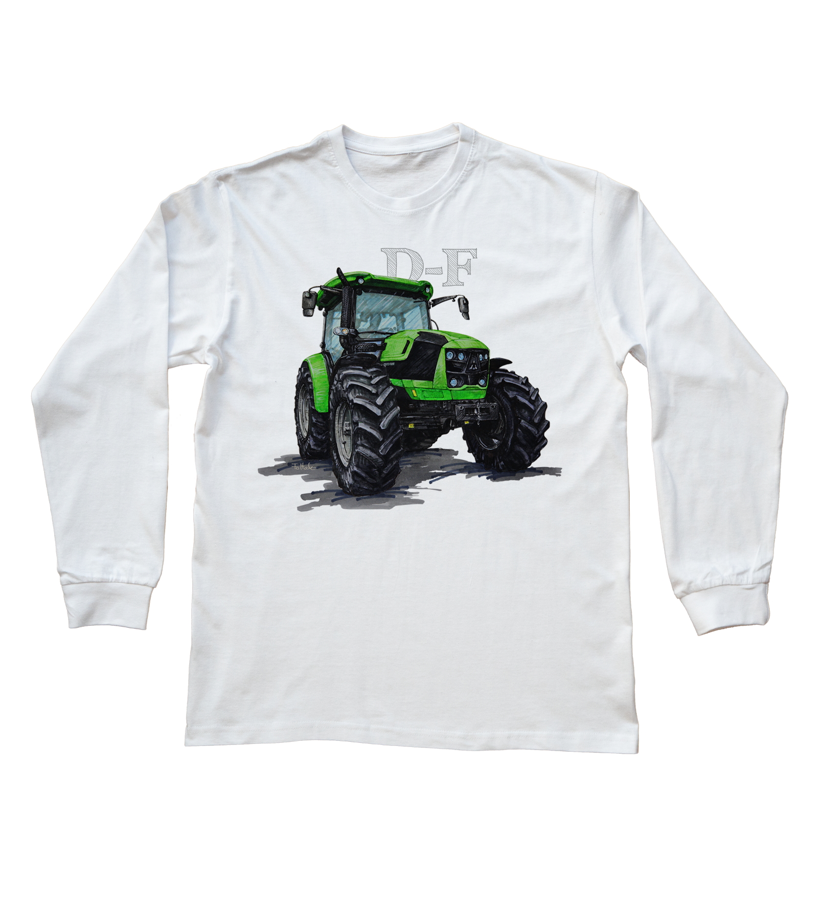 Deutz-Fahr — bluzka z długim rękawem (Rozmiar: XXL (dorosła); Kolor koszulki: biały; Rodzaj nadruku: Deutz-Fahr)