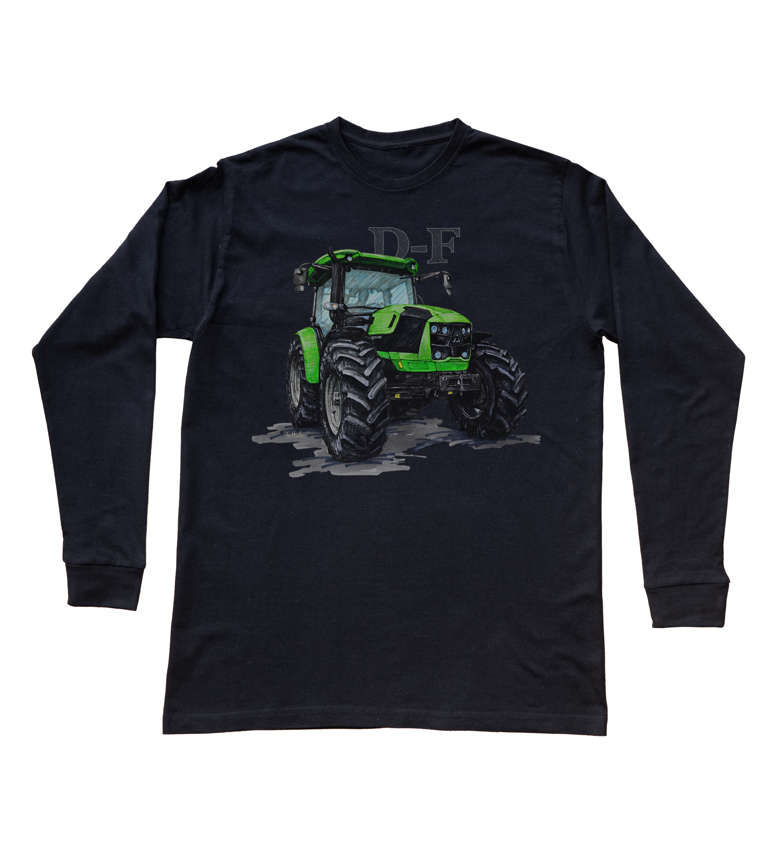 Deutz-Fahr — bluzka z długim rękawem (Rozmiar: XS (dorosła); Kolor koszulki: czarny; Rodzaj nadruku: Deutz-Fahr)