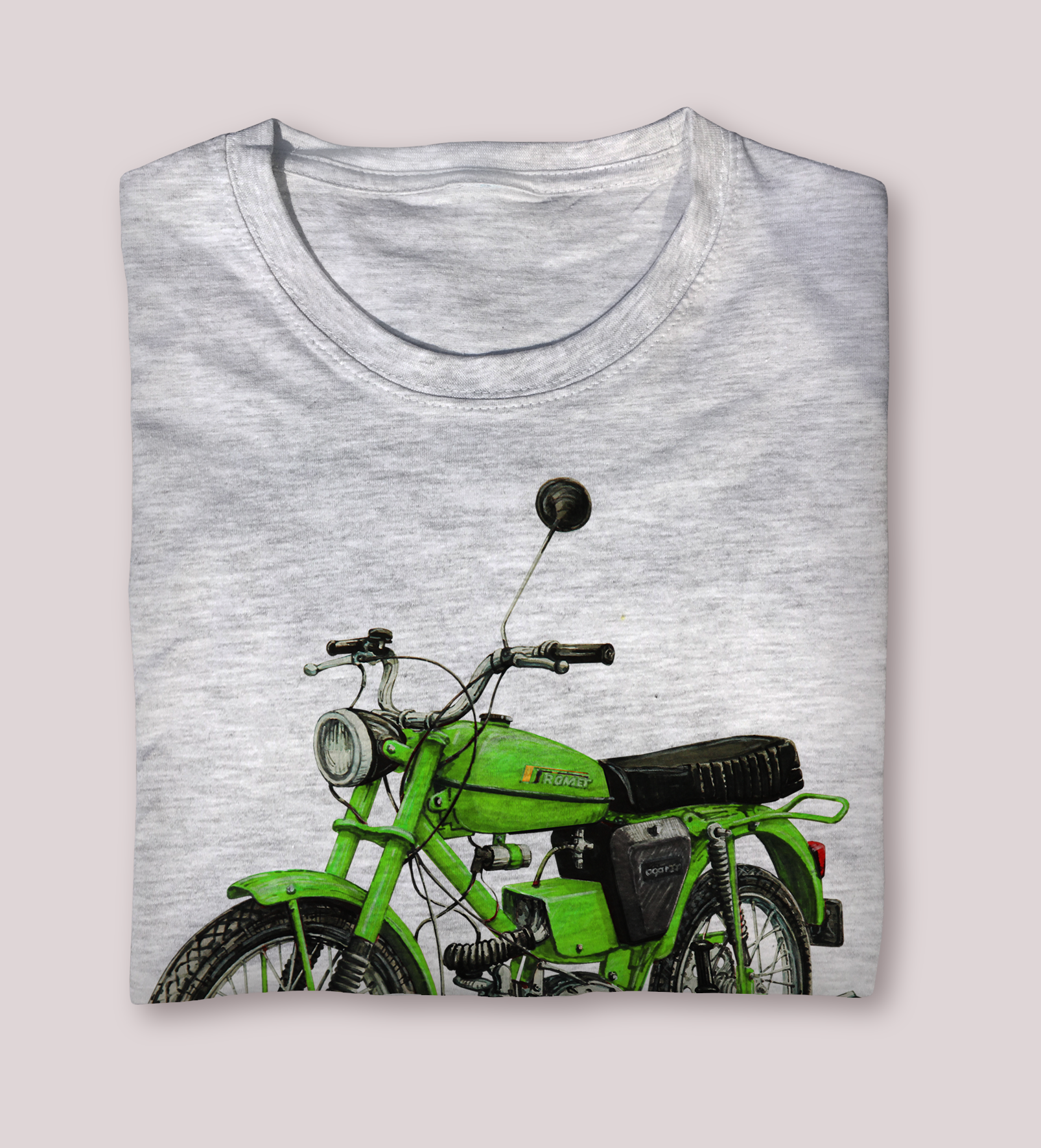 Ogar — koszulka (Kolor koszulki: jasnoszary melanż; Rozmiar: 3 - 4 lata; Rodzaj nadruku: Romet Ogar 200)