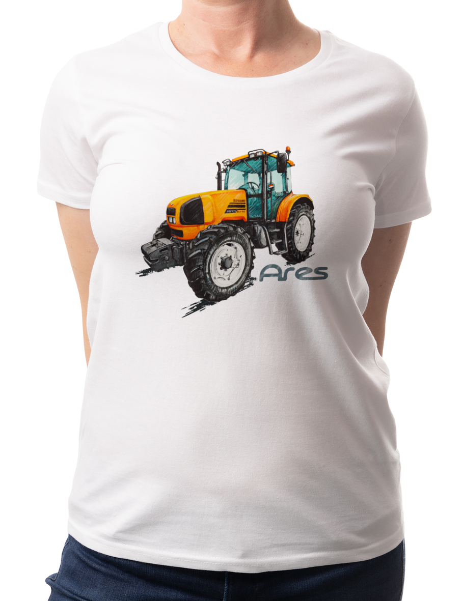 Renault Ares — koszulka (Kolor koszulki: biały; Rozmiar: XXL (damska); Rodzaj nadruku: Renault Ares)