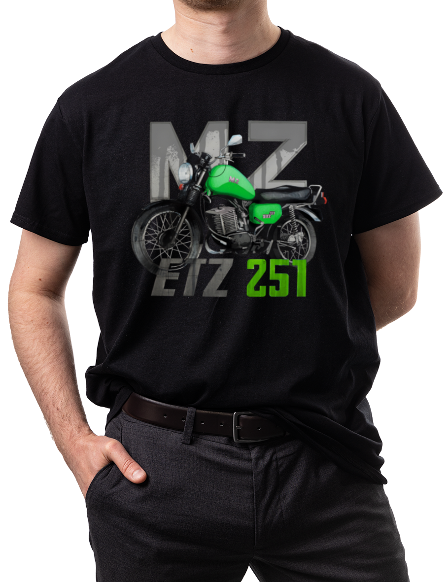 MZ ETZ 251 — koszulka (Kolor koszulki: czarny; Rozmiar: S (męska); Rodzaj nadruku: MZ ETZ 251)