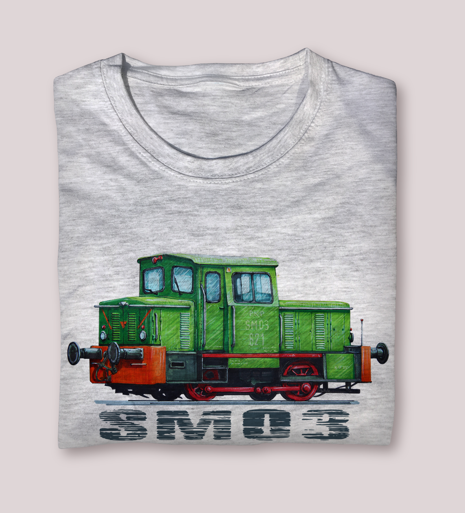 SM03 — koszulka (Kolor koszulki: jasnoszary melanż; Rozmiar: 12 - 14 lat; Rodzaj nadruku: SM03)