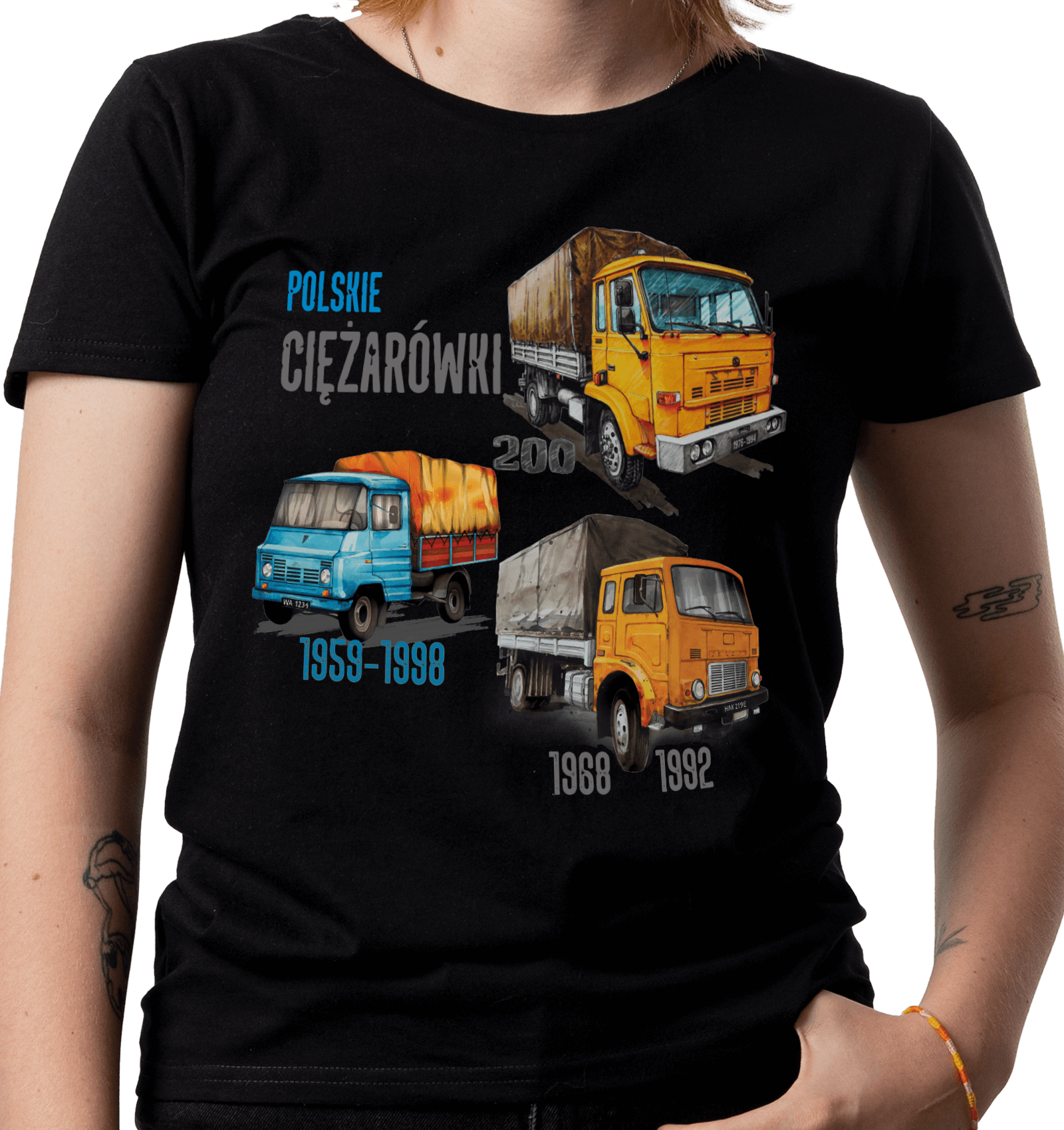 Koszulka dla kierowcy ciężarówki (Kolor koszulki: czarny; Rozmiar: 3XL (damska); Rodzaj nadruku: CIEMIX)