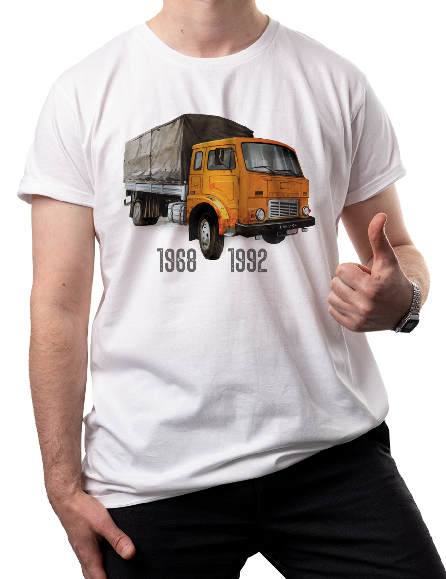 Jelcz — koszulka (Kolor koszulki: biały; Rozmiar: XL (męska); Rodzaj nadruku: Jelcz)