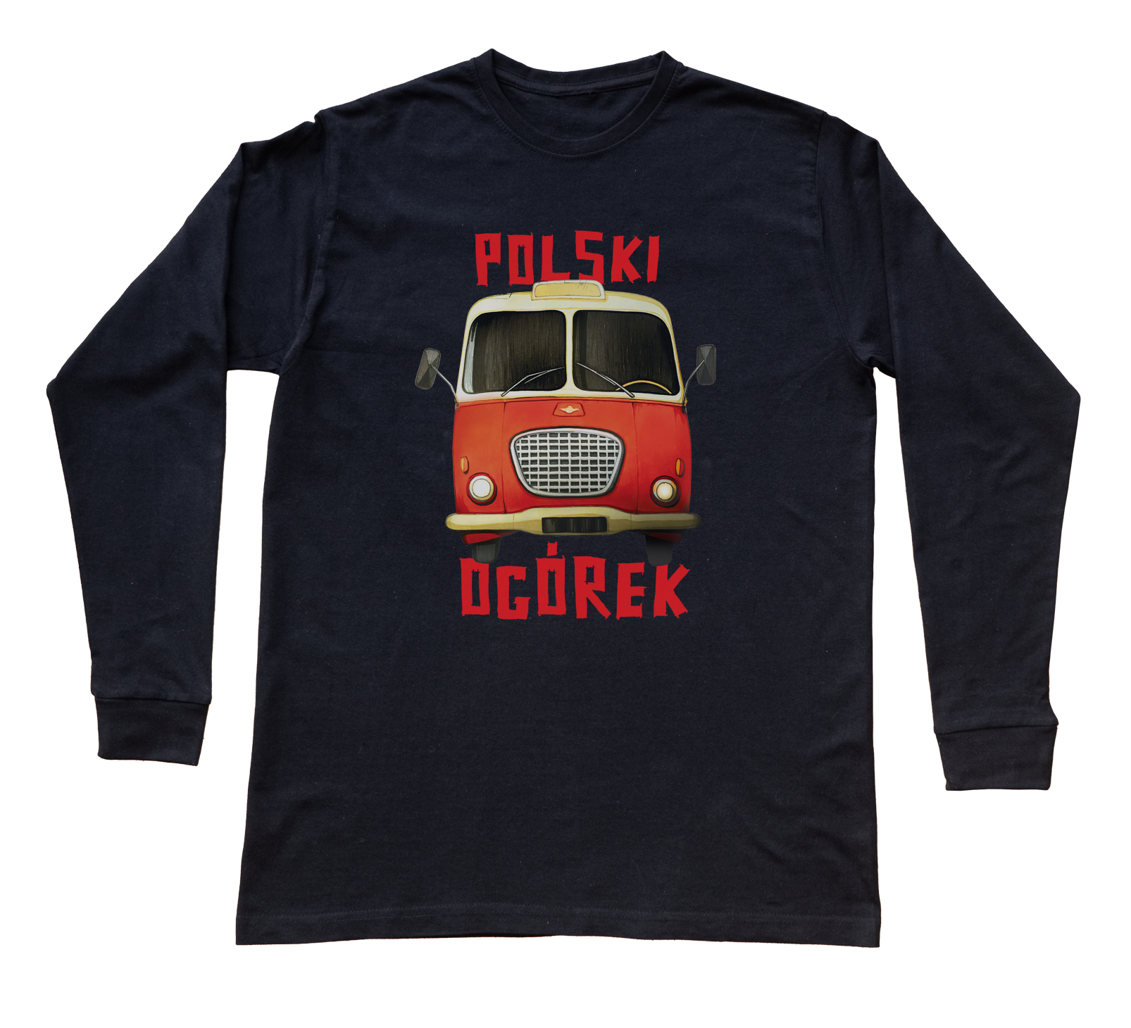 Ogórek — bluzka z długim rękawem (Rozmiar: XS (dorosła); Kolor koszulki: czarny; Rodzaj nadruku: Ogórek)