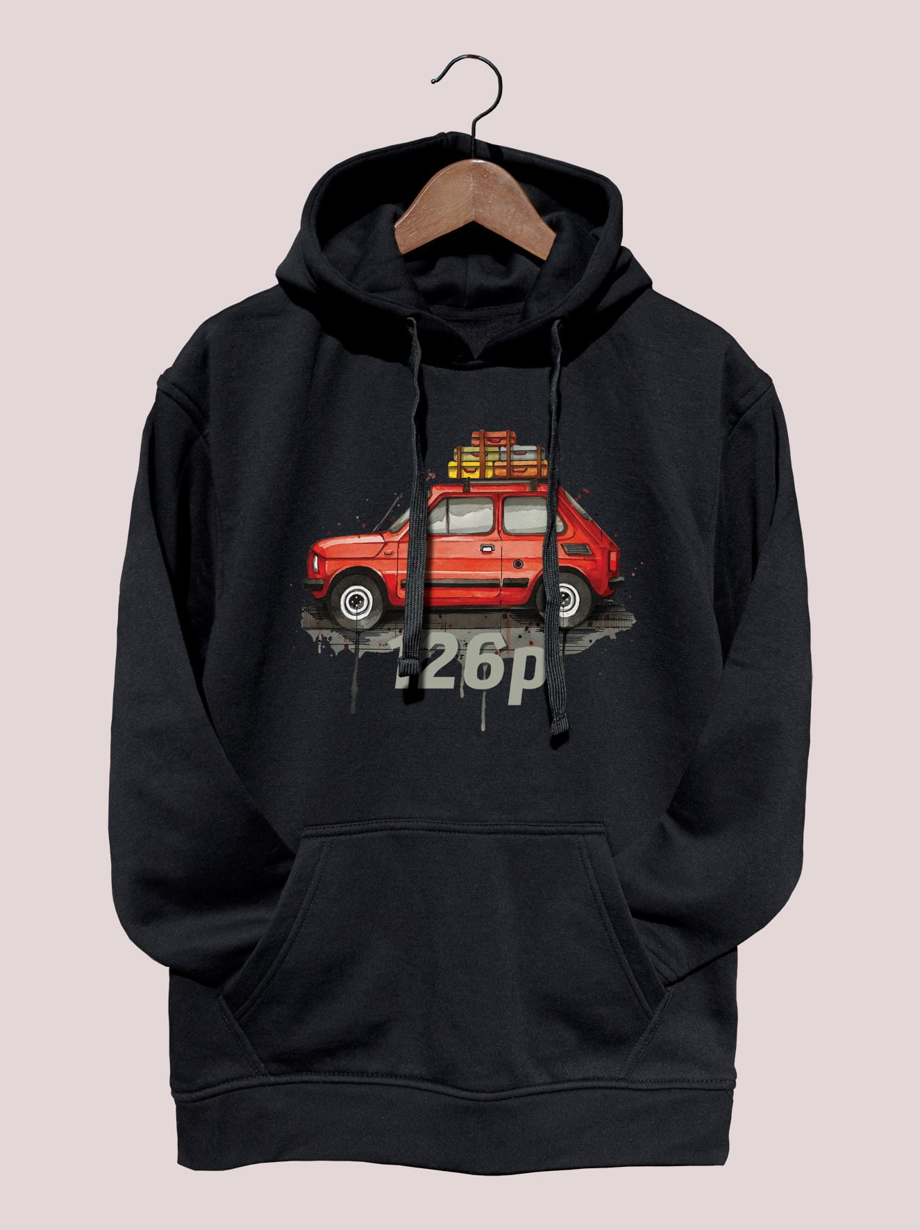 Fiat 126p — bluza (Rozmiar: XL; Kolor bluzy: czarny; Rodzaj nadruku: Fiat 126p)