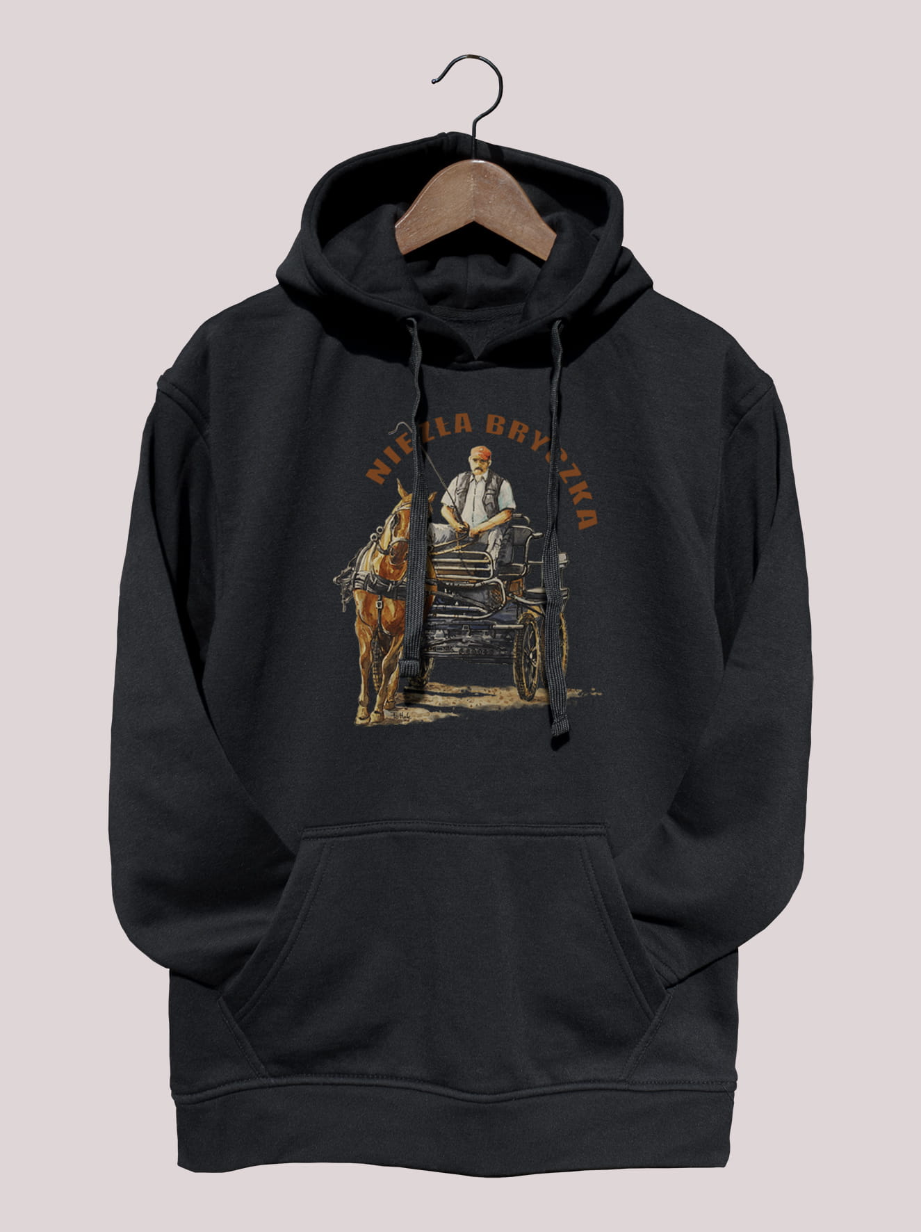 Bryczka — bluza (Rozmiar: XXL; Kolor bluzy: czarny; Rodzaj nadruku: Bryczka)