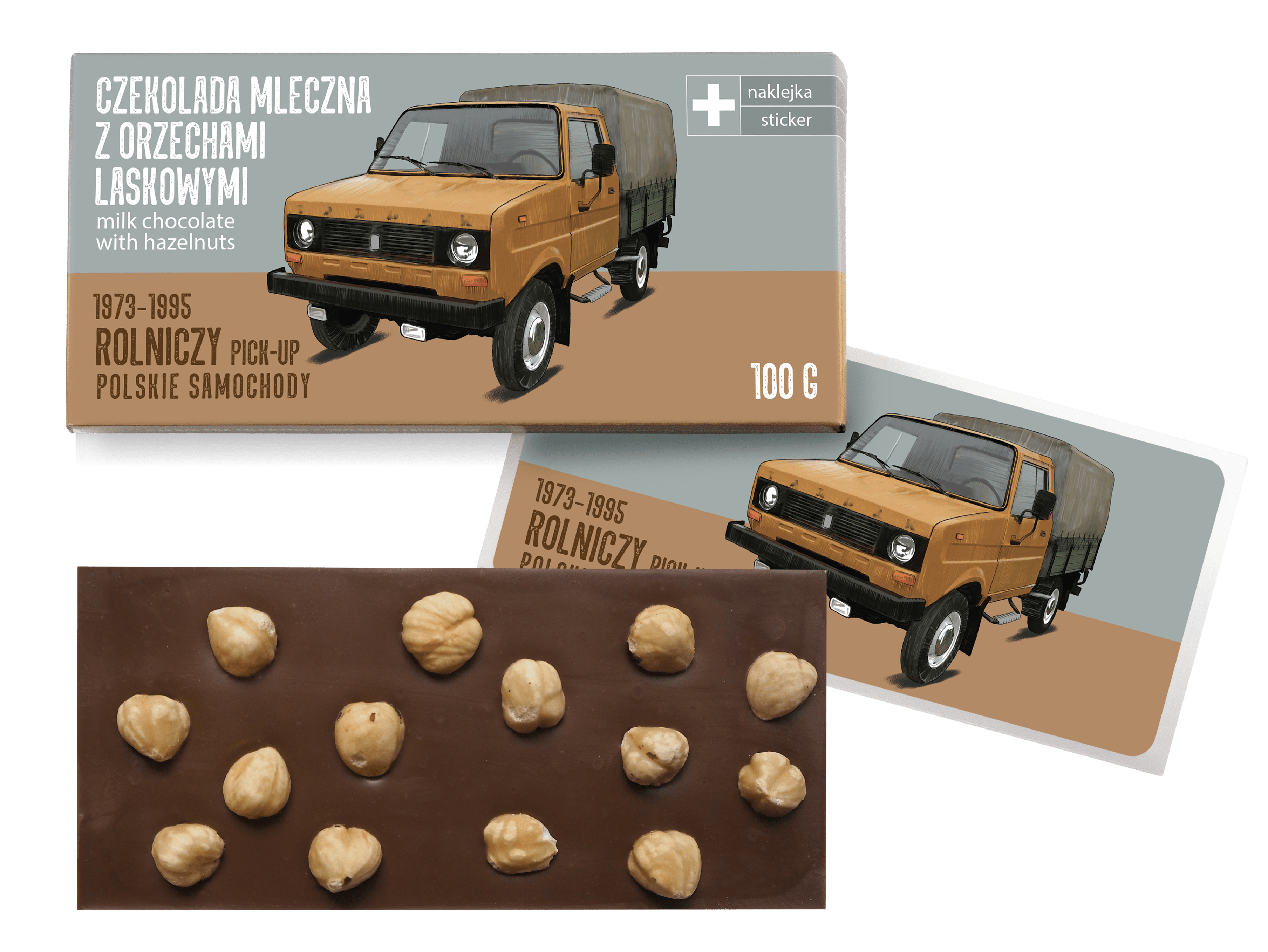 Tarpan — czekolada mleczna z orzechami laskowymi z naklejką& CocoMoto