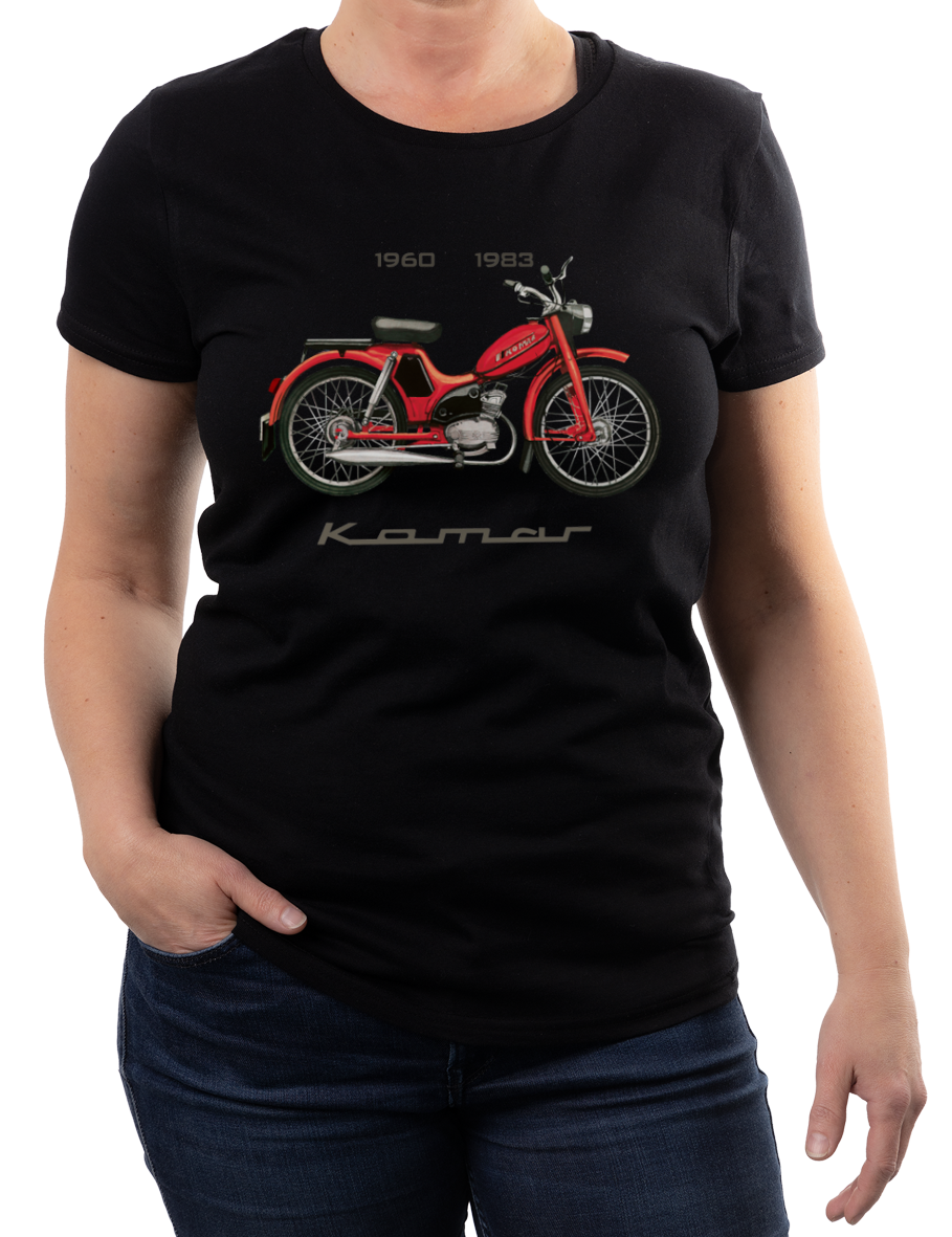 Komar — koszulka (Kolor koszulki: czarny; Rozmiar: L (damska); Rodzaj nadruku: Komar)