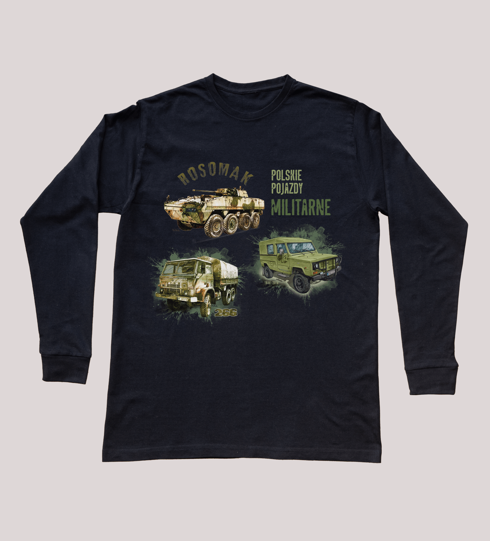 Bluzka z długim rękawem dla fana militariów (Rozmiar: 3 - 4 lata; Kolor koszulki: czarny; Rodzaj nadruku: MILMIX)