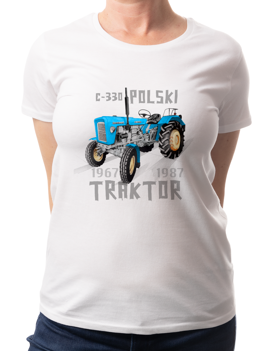 Ursus C-330 — koszulka (Kolor koszulki: biały; Rozmiar: S (damska); Rodzaj nadruku: Ursus C-330)