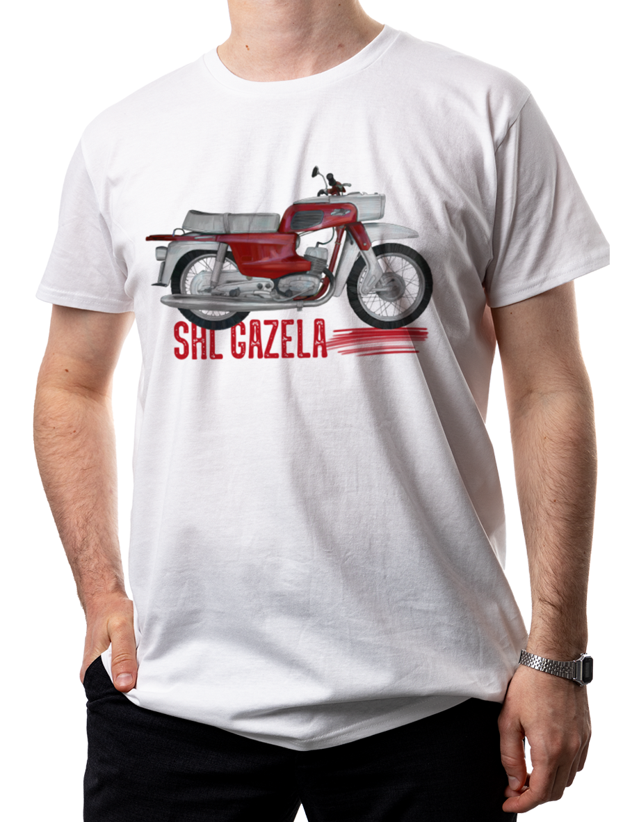 SHL M17 Gazela — koszulka (Kolor koszulki: biały; Rozmiar: 4XL (męska); Rodzaj nadruku: SHL M17 Gazela)