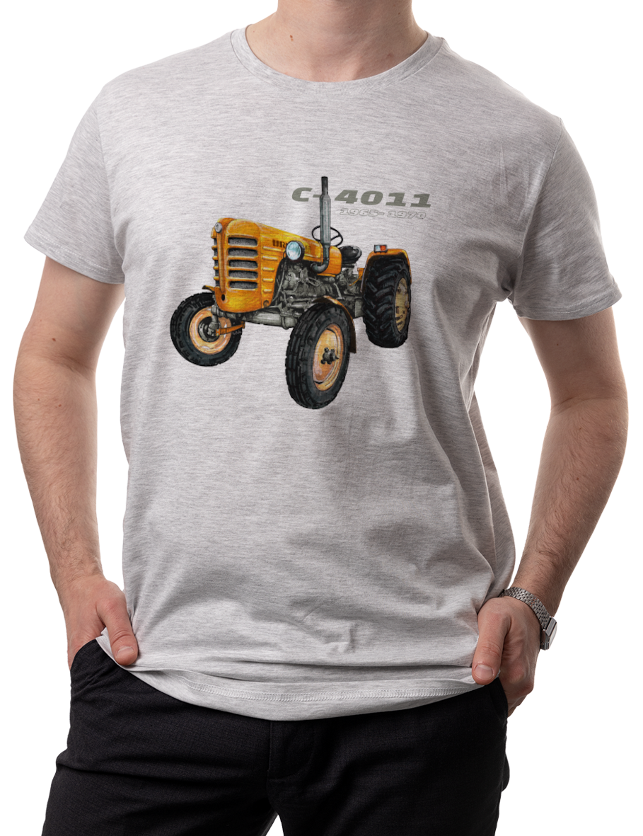 Ursus C-4011 — koszulka (Kolor koszulki: jasnoszary melanż; Rozmiar: L (męska); Rodzaj nadruku: Ursus C-4011)