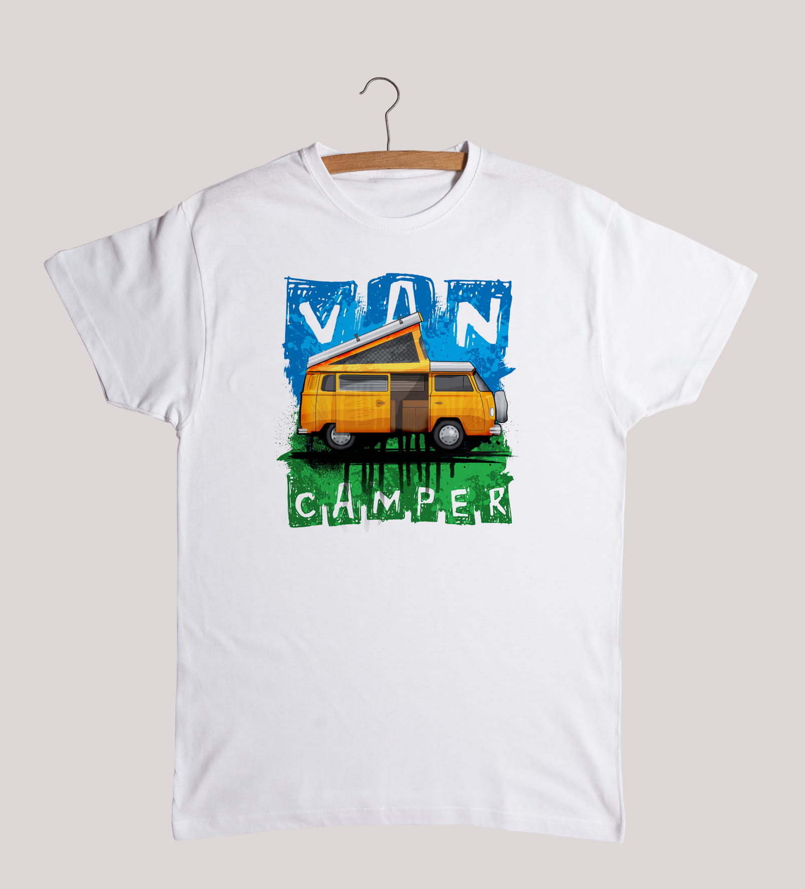 Kamper — koszulka (Kolor koszulki: biały; Rozmiar: 4XL (męska); Rodzaj nadruku: Kamper)