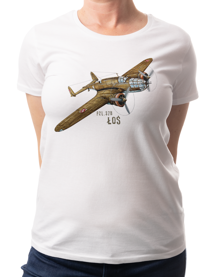 Łoś — koszulka (Kolor koszulki: biały; Rozmiar: L (damska); Rodzaj nadruku: Łoś)