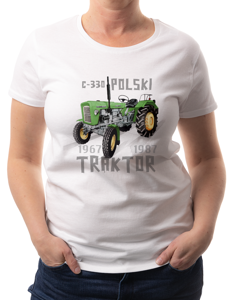 Ursus C-330 — koszulka (Kolor koszulki: biały; Rozmiar: M (damska); Rodzaj nadruku: Ursus C-330)