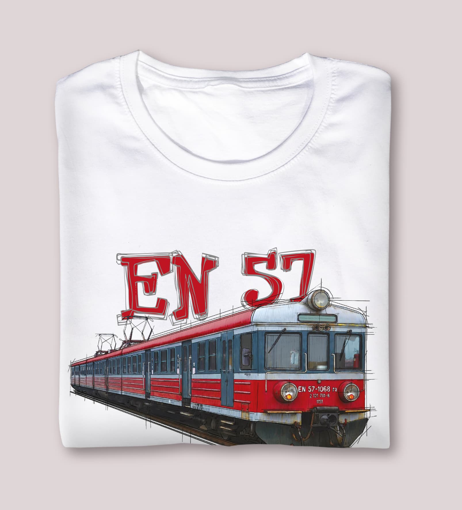 EN57 Regio — koszulka (Kolor koszulki: biały; Rozmiar: 7 - 8 lat; Rodzaj nadruku: EN57 Regio)