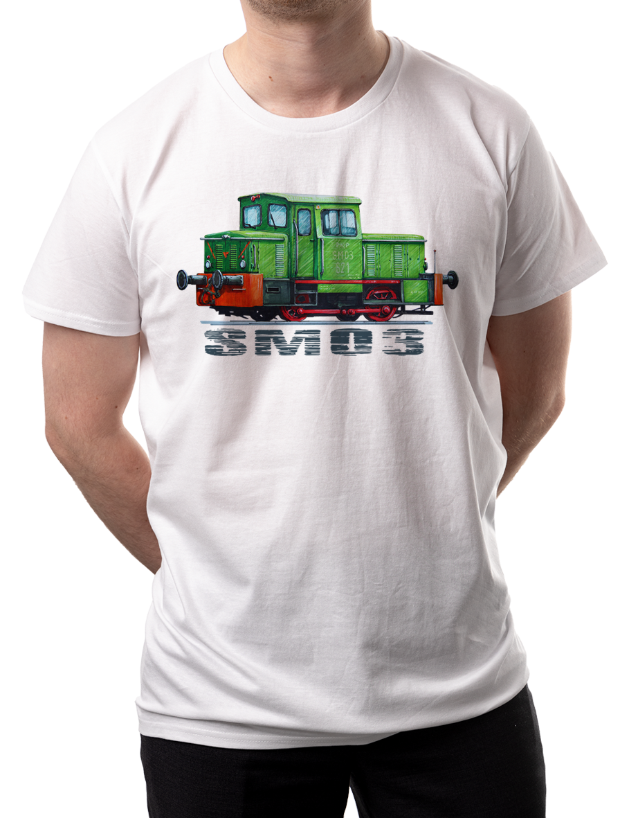 SM03 — koszulka (Kolor koszulki: biały; Rozmiar: XL (męska); Rodzaj nadruku: SM03)