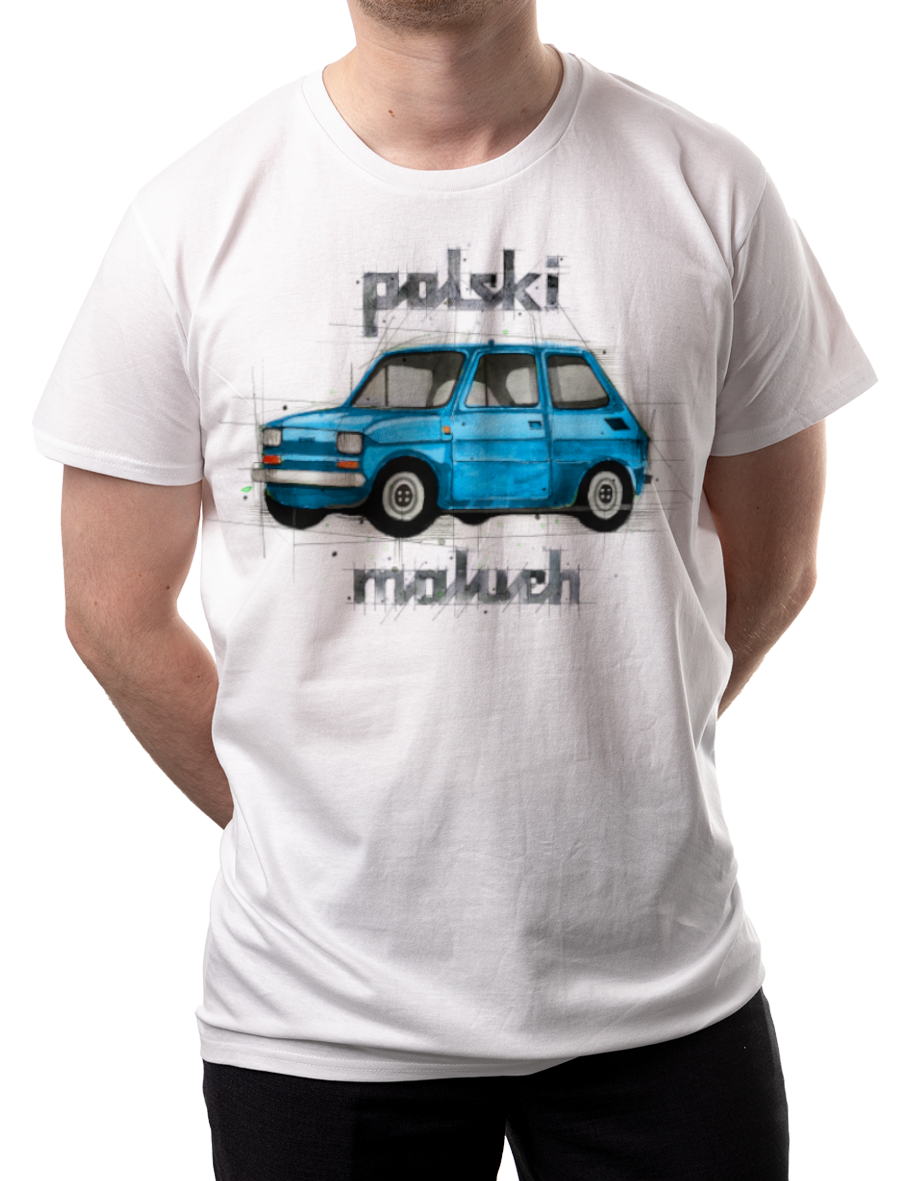 Maluch — koszulka (Kolor koszulki: biały; Rozmiar: XS (męska); Rodzaj nadruku: Maluch)